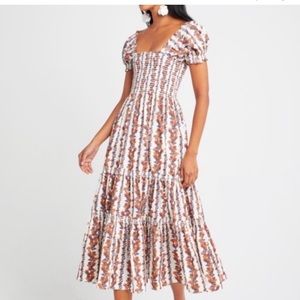 OPT smocked midi floral dress